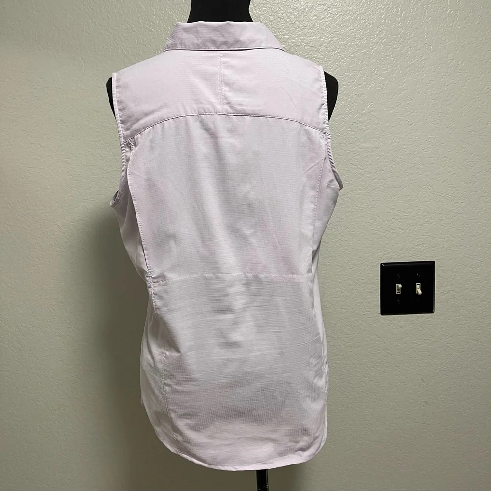 Columbia Omni-Shade Collared Hiking camp outdoor Sleeveless Top Large Purple